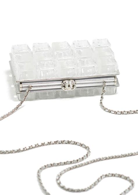 chanel ice cube clutch|Chanel Rare Limited Edition Ice Cube Minaudière Silver .